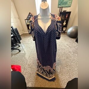 Elegant Blue Paisley Dress 97